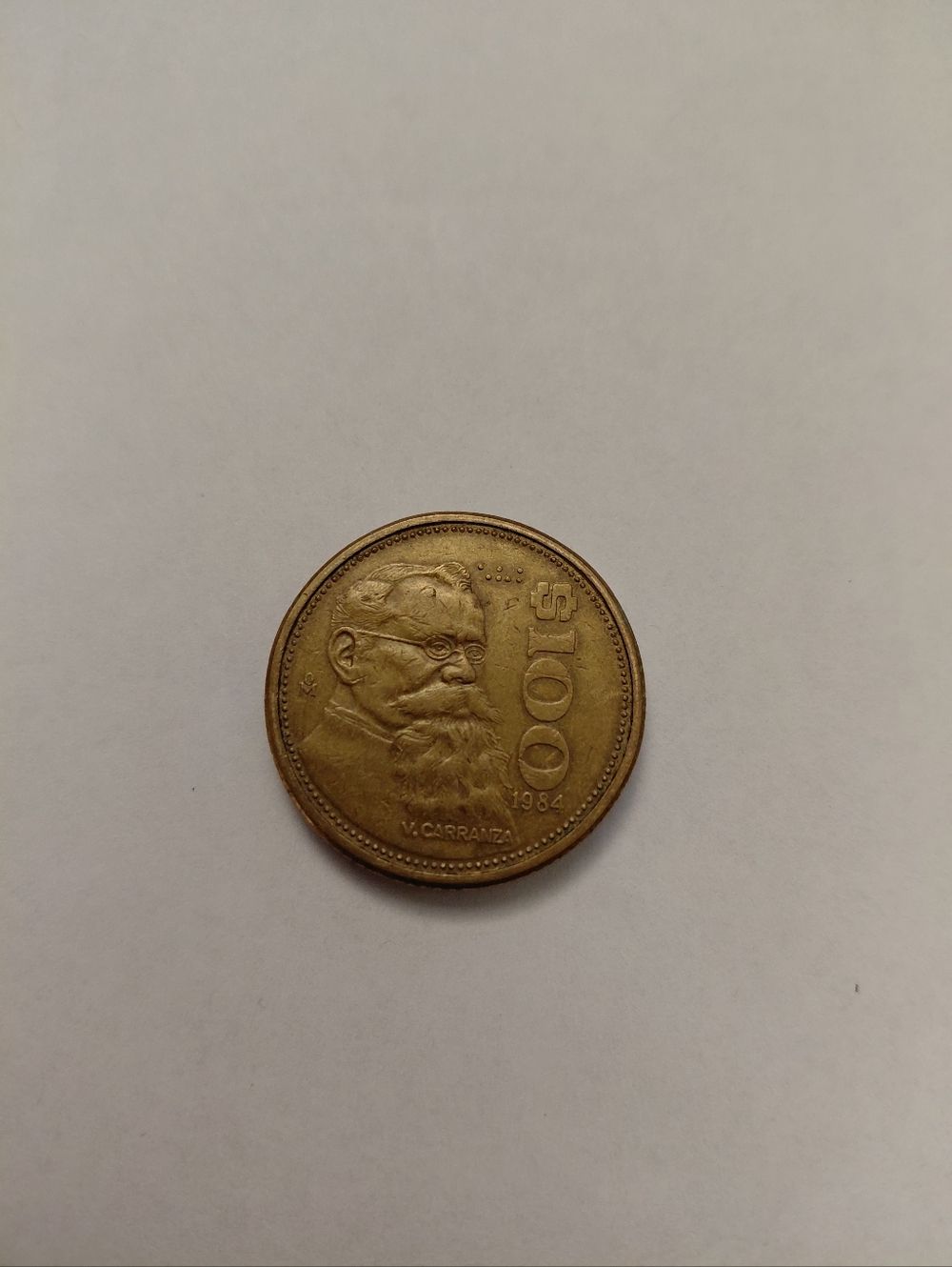 Vintage 100 Peso Commemorative Coin - Gold Tone Mexico